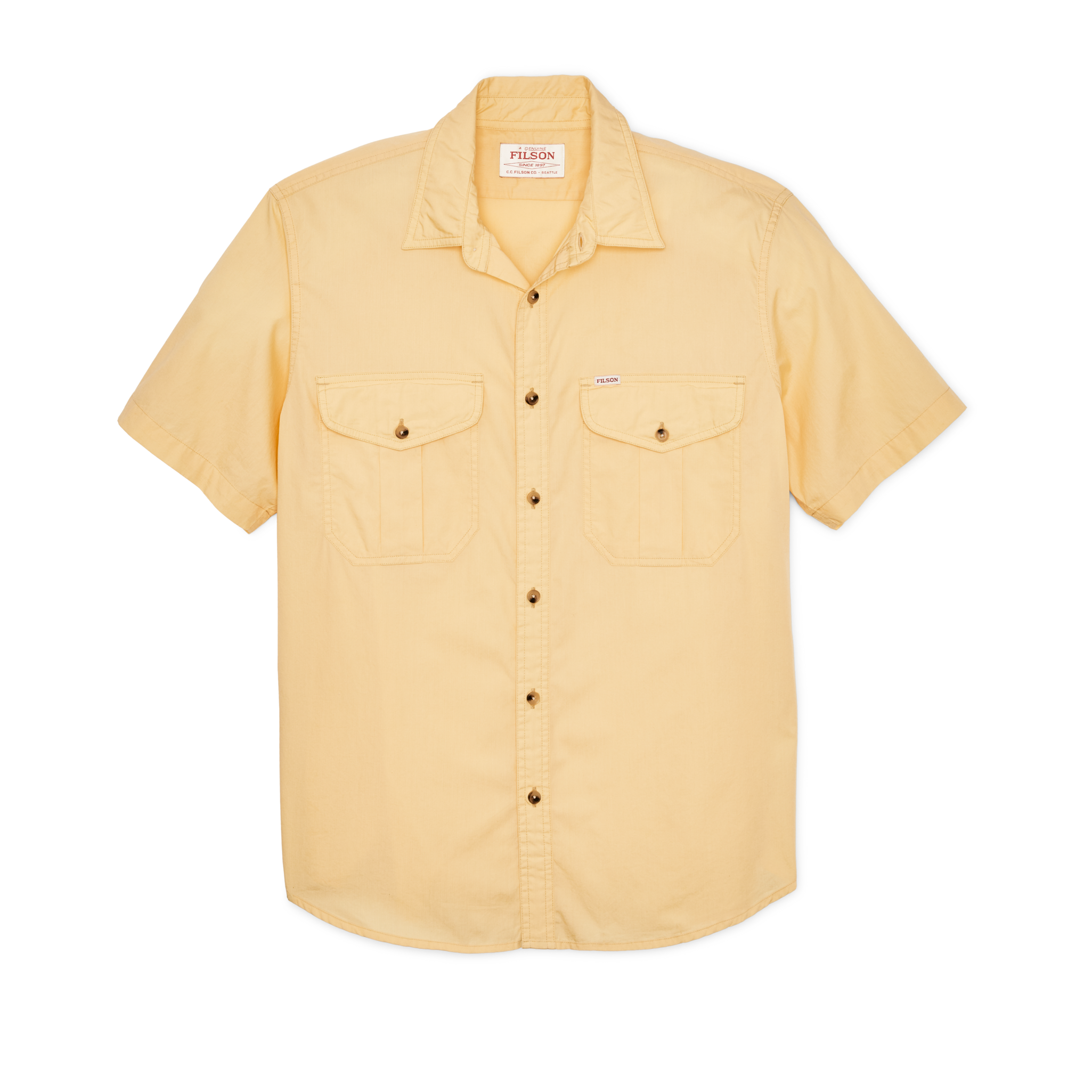 Filson's Washed Short Sleeve Feather Cloth Shirt - Straw