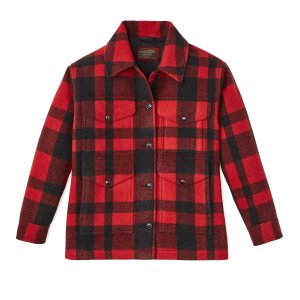 Women's Mackinaw Wool Cruiser Jacket - Red / Black Plaid