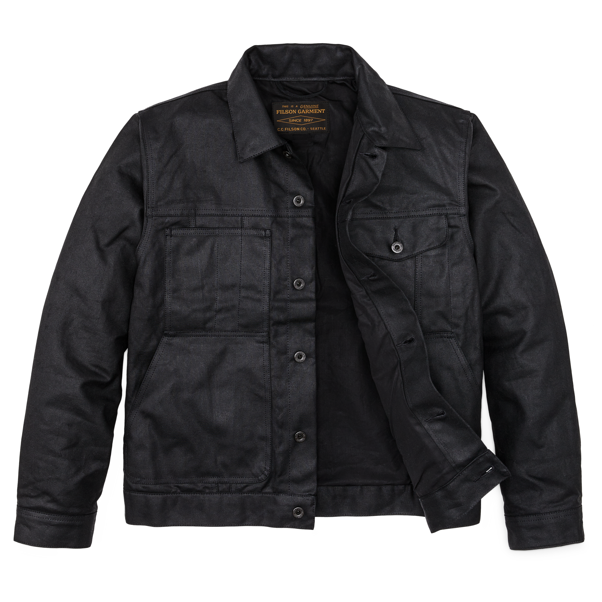 Tin Cloth Short Lined Cruiser Jacket - Black - Image 6