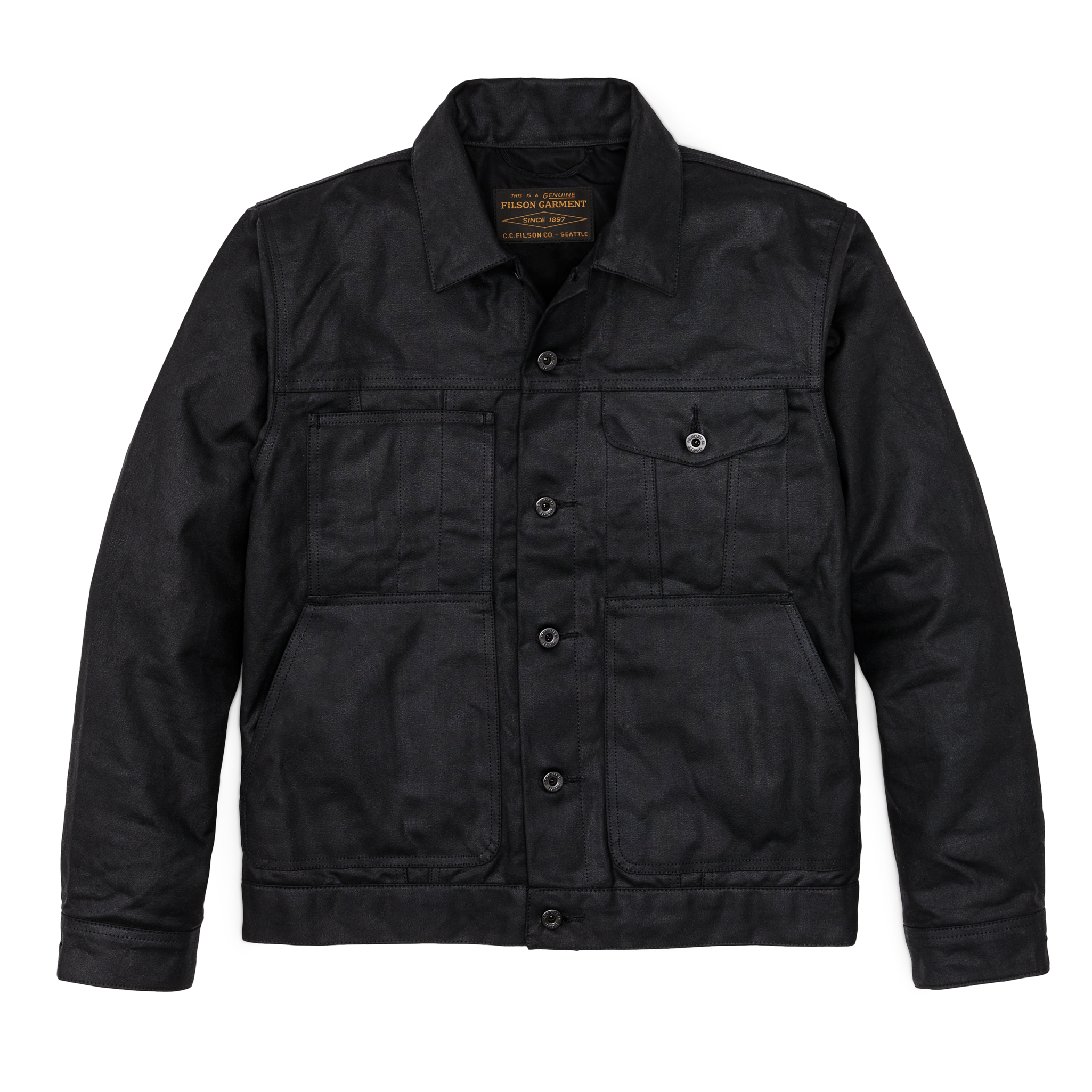 Tin Cloth Short Lined Cruiser Jacket - Black - Image 3