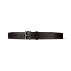 1-1/2 Bridle Leather Double Belt - Brown Leather/stainless Steel