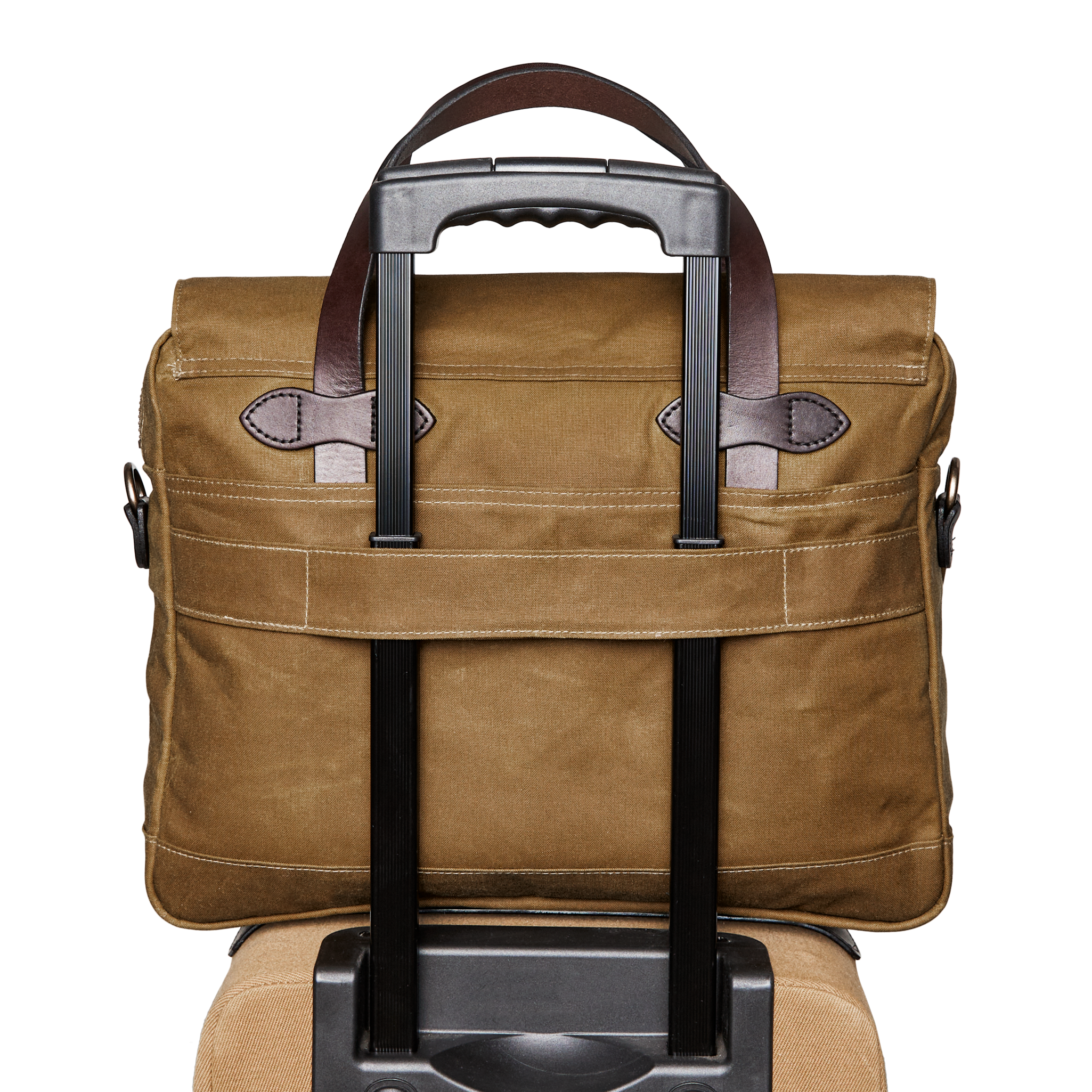 24 Hour Tin Cloth Briefcase - Dark Tan - Image 10