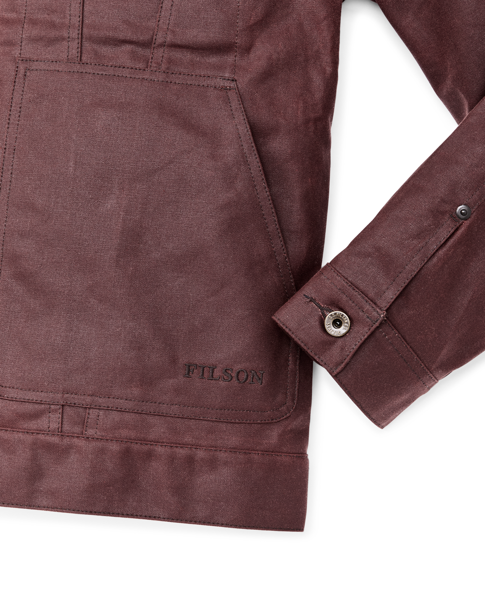 Tin Cloth Short Lined Cruiser Jacket - Fired Brick - Image 7