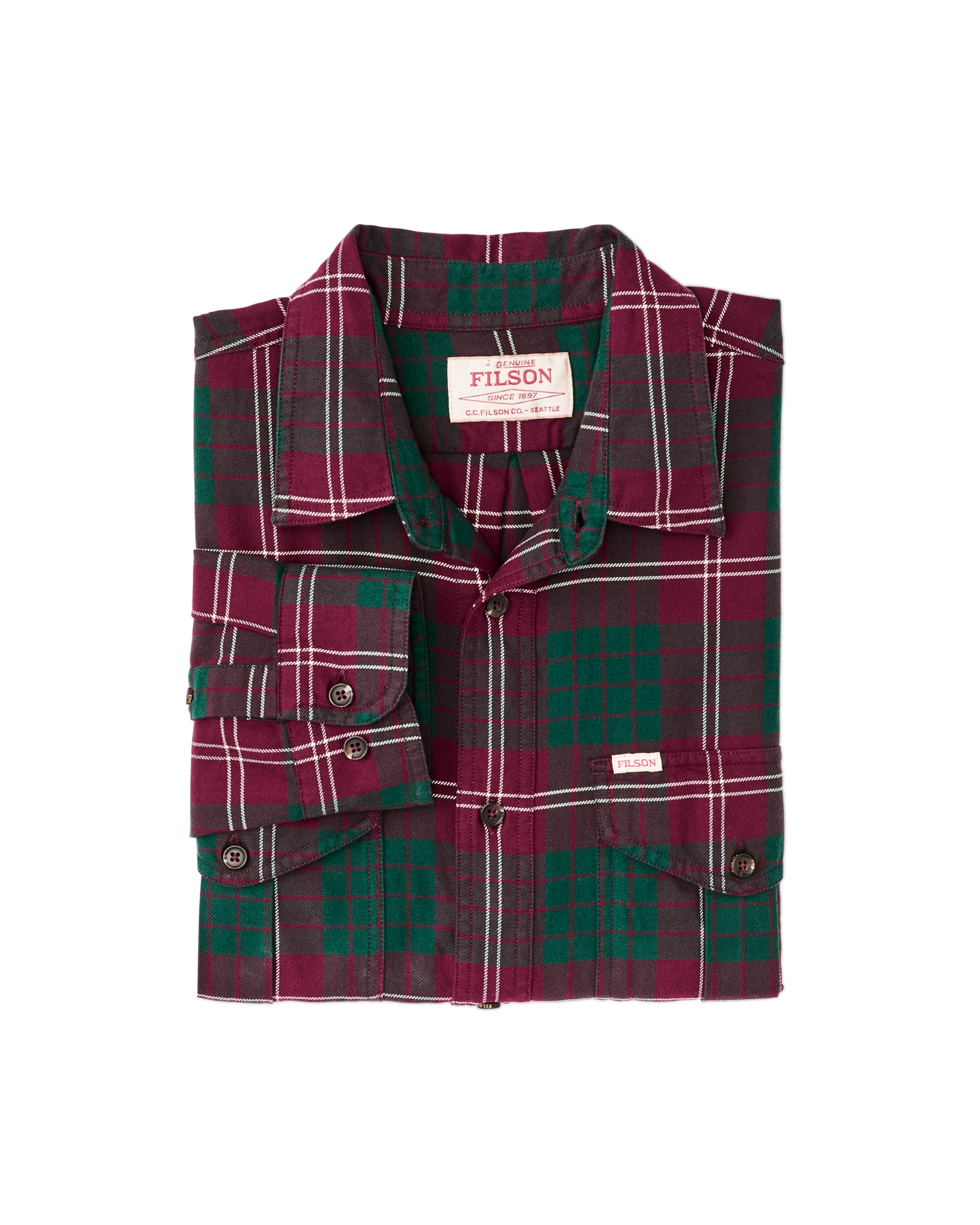 Lightweight Alaskan Guide Shirt - Green / Burgundy / Multi Plaid - Image 3