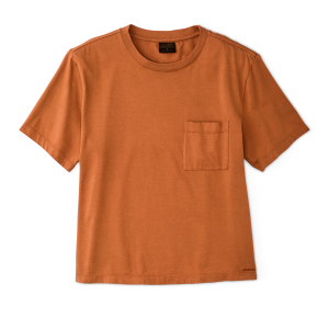 Women's Short Sleeve Pocket Tee - Leather Brown