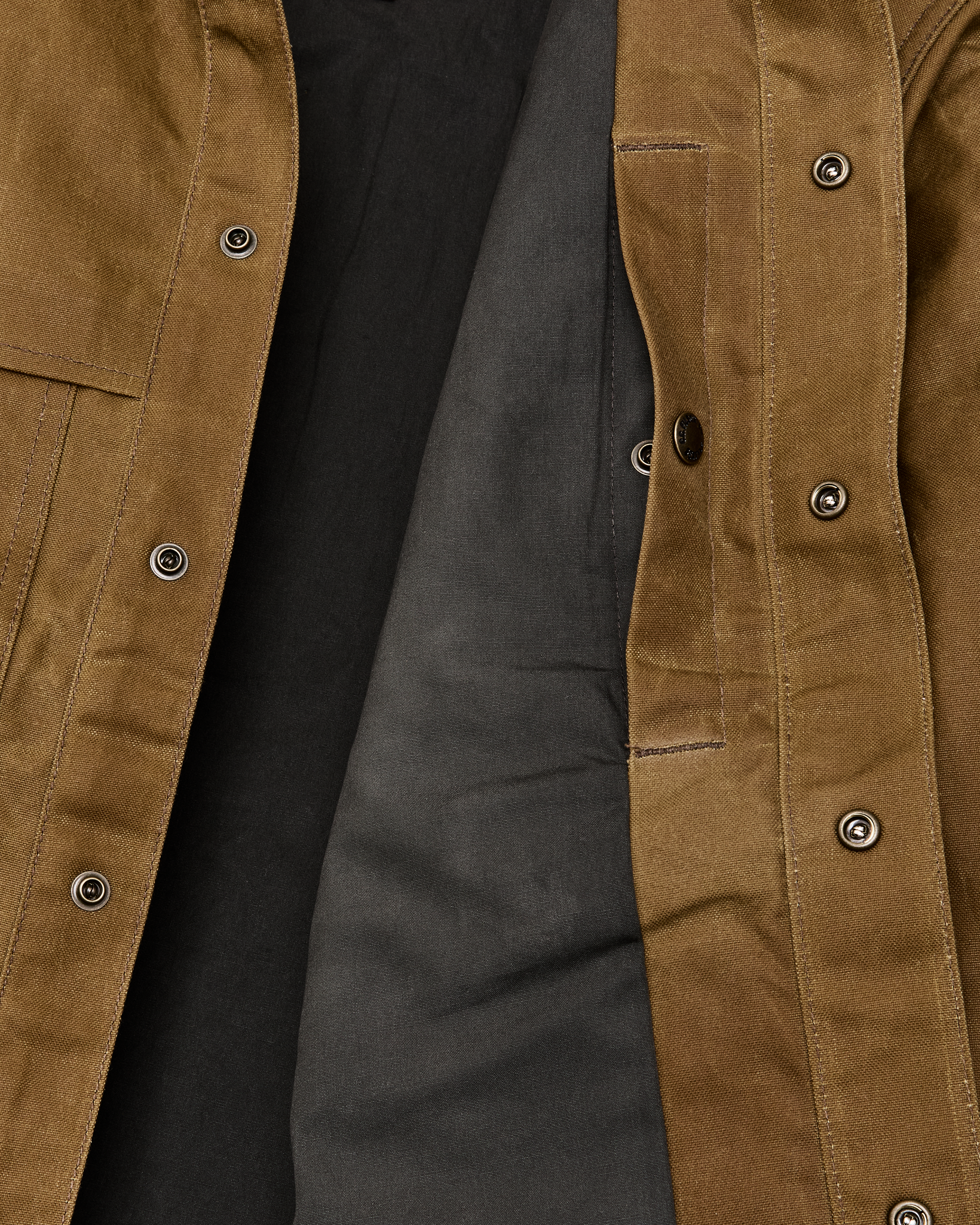 Lined Tin Cloth Cruiser Jacket - Dark Tan - Image 8