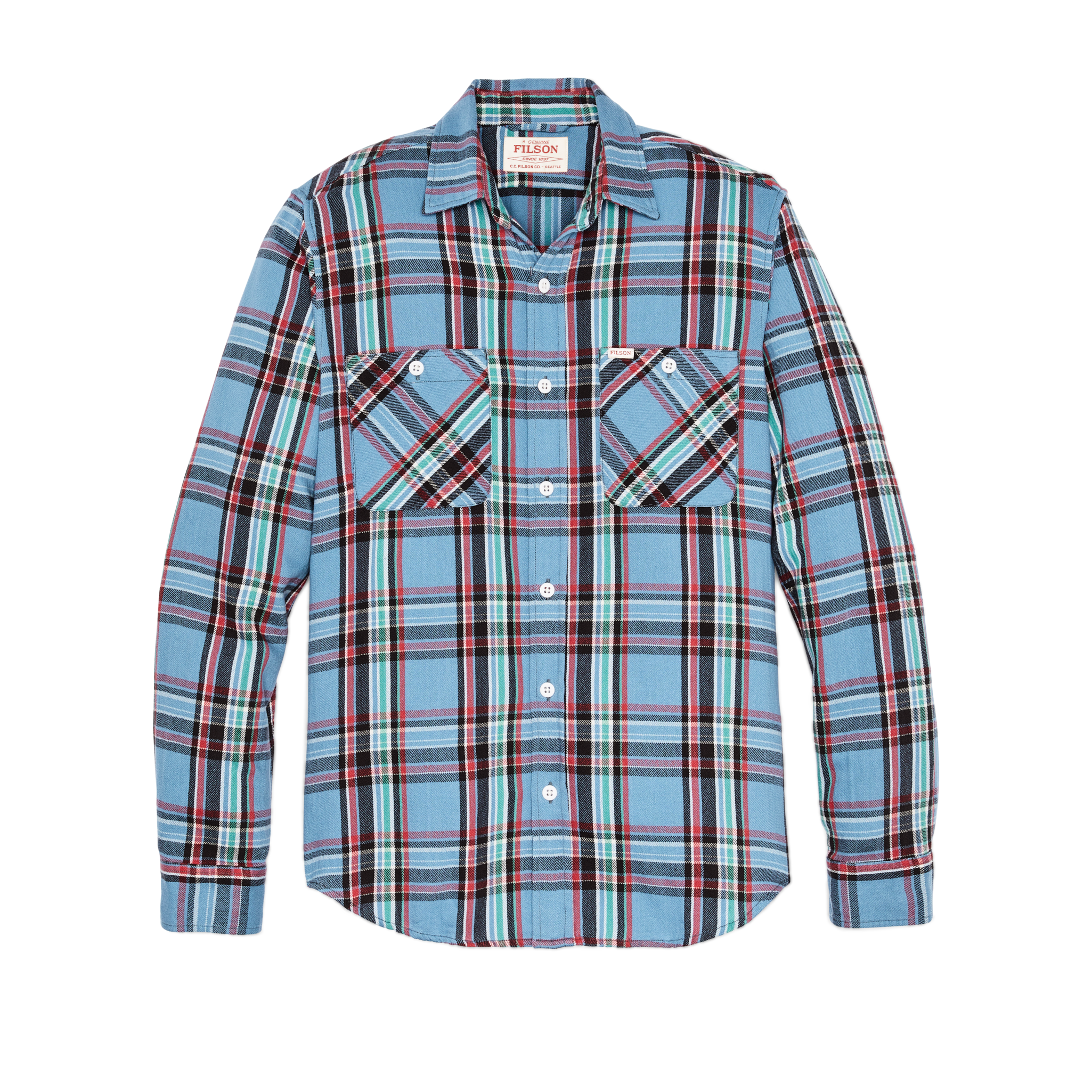 The Rangeland Flannel Shirt - Light Blue / Red Plaid