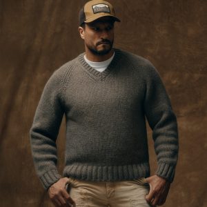 3-gauge Alpaca Blend Sweater - Bark Heather