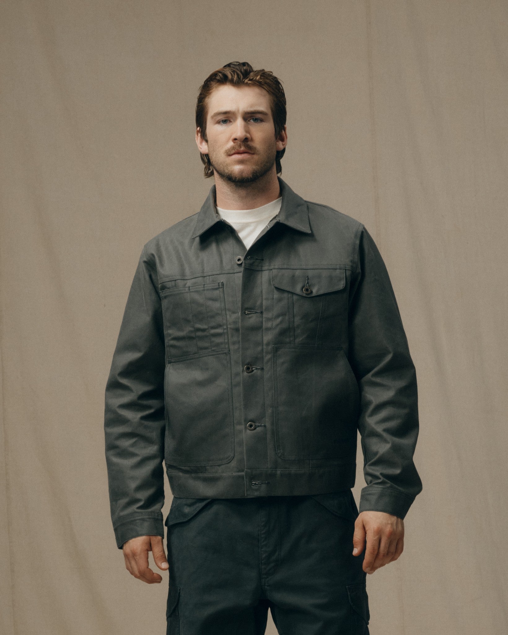 Tin Cloth Short Lined Cruiser Jacket - Castor Gray