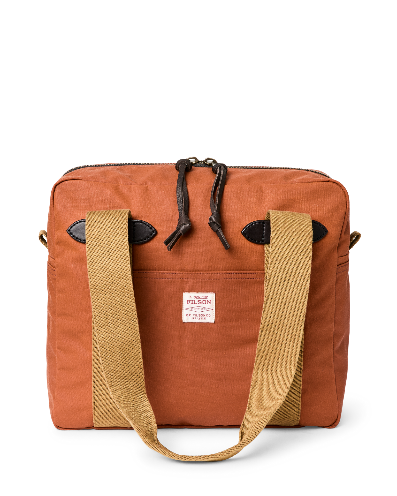 Tin Cloth Zipper Tote Bag - Rust