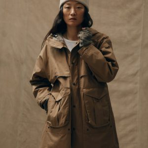 Women's Aviator Cloth Long Raincoat - Dark Tan