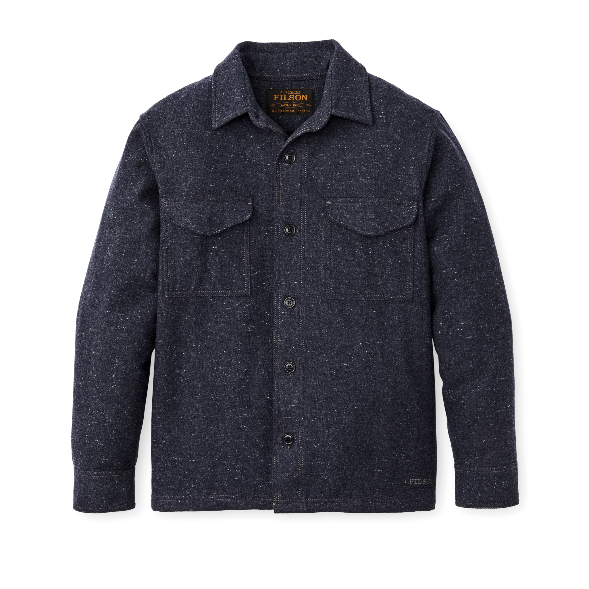 Heathered Wool Jac-shirt - Blue Heather