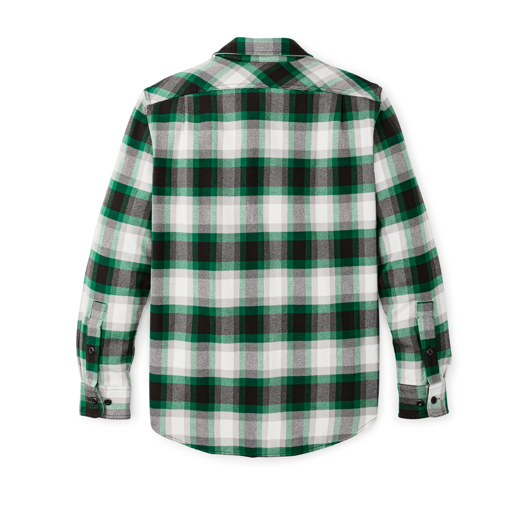 Vintage Flannel Work Shirt - Green / Gray / Multi Plaid - Image 2