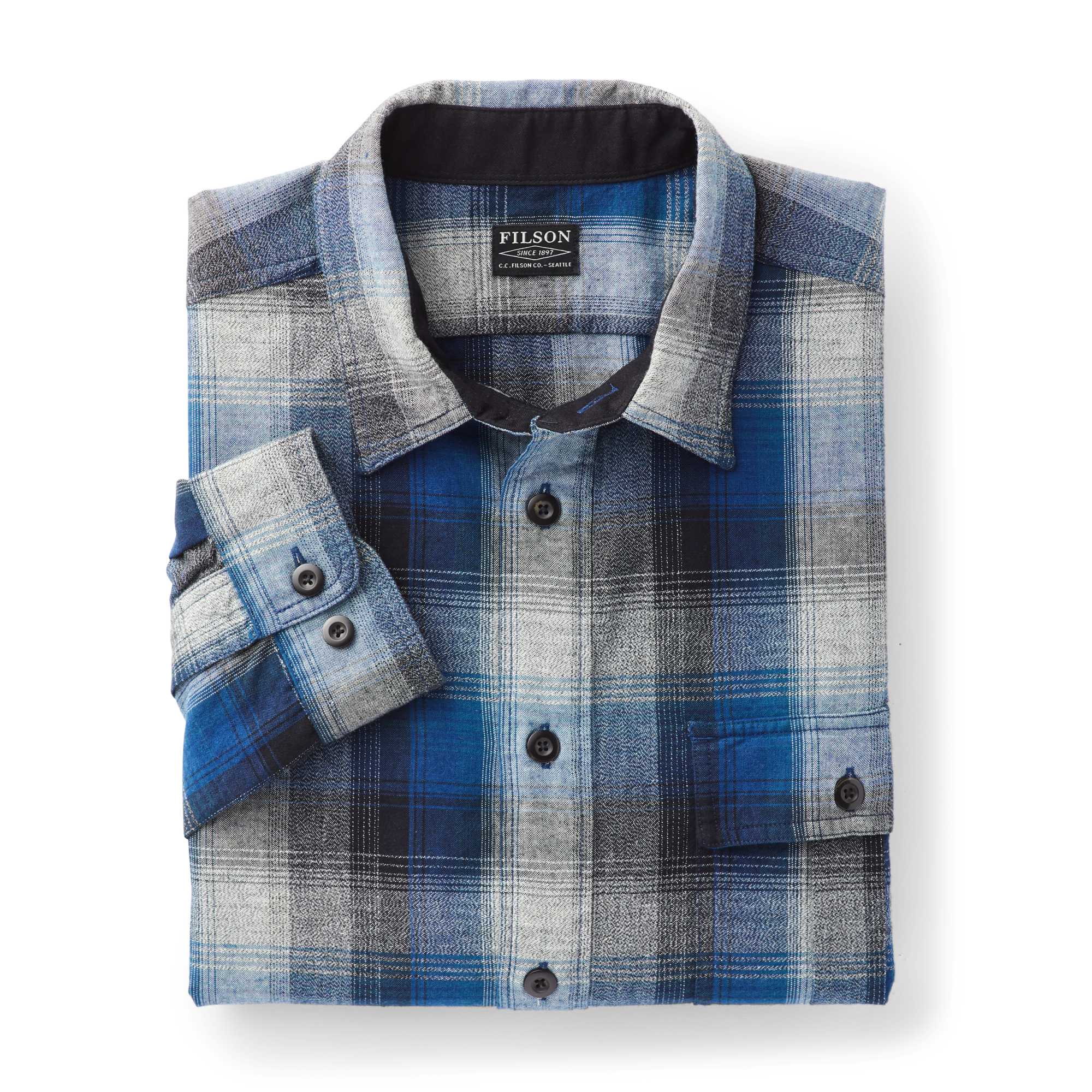 Rustic Oxford Shirt - Indigo/black/charcoal Plaid - Image 3