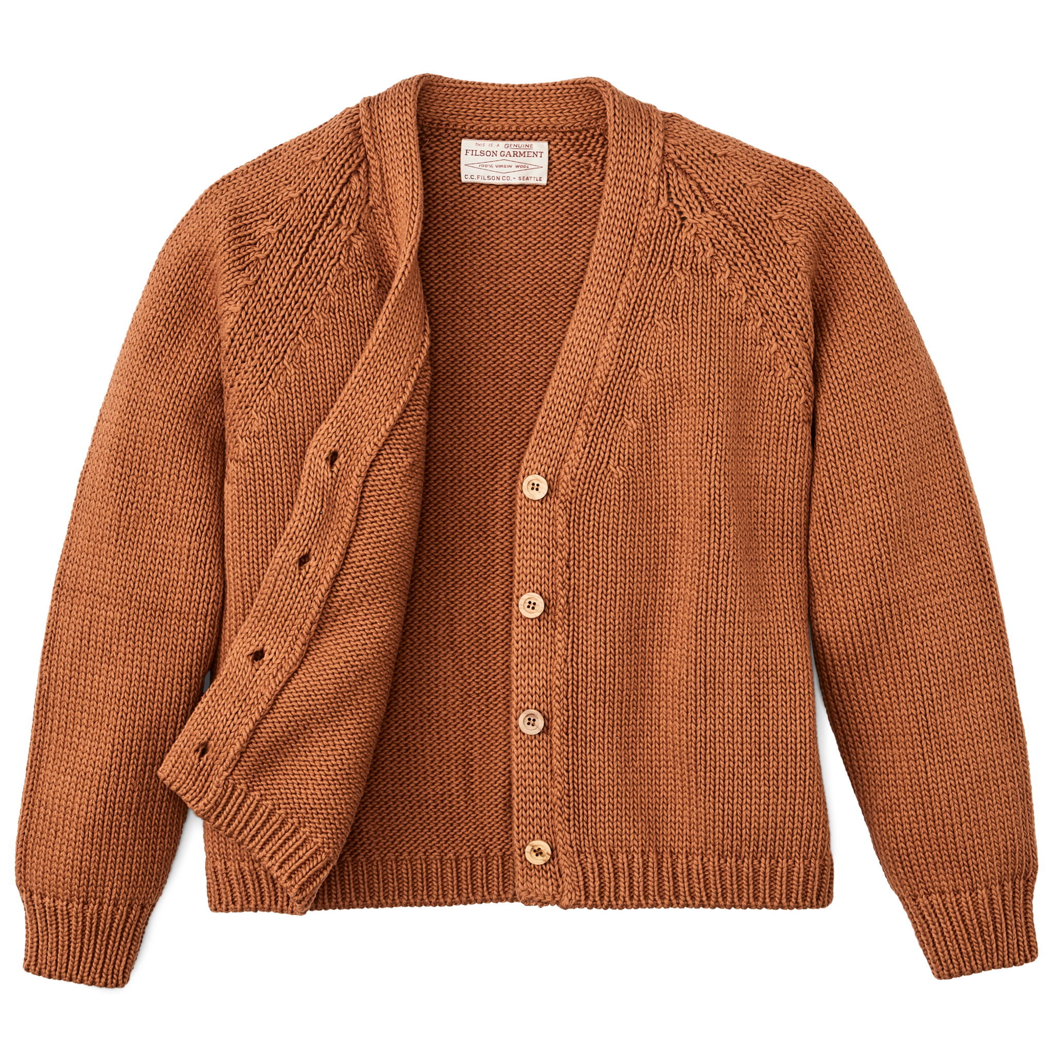 Women's Rustic Cotton Cardigan - Chestnut - Image 3